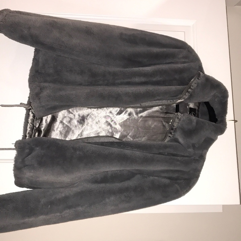 Gray furry Jacket!